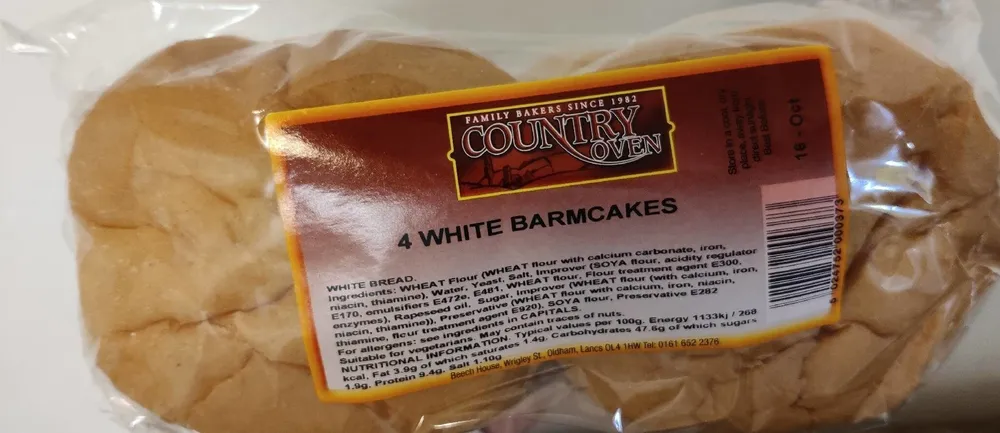 4 white barmcakes