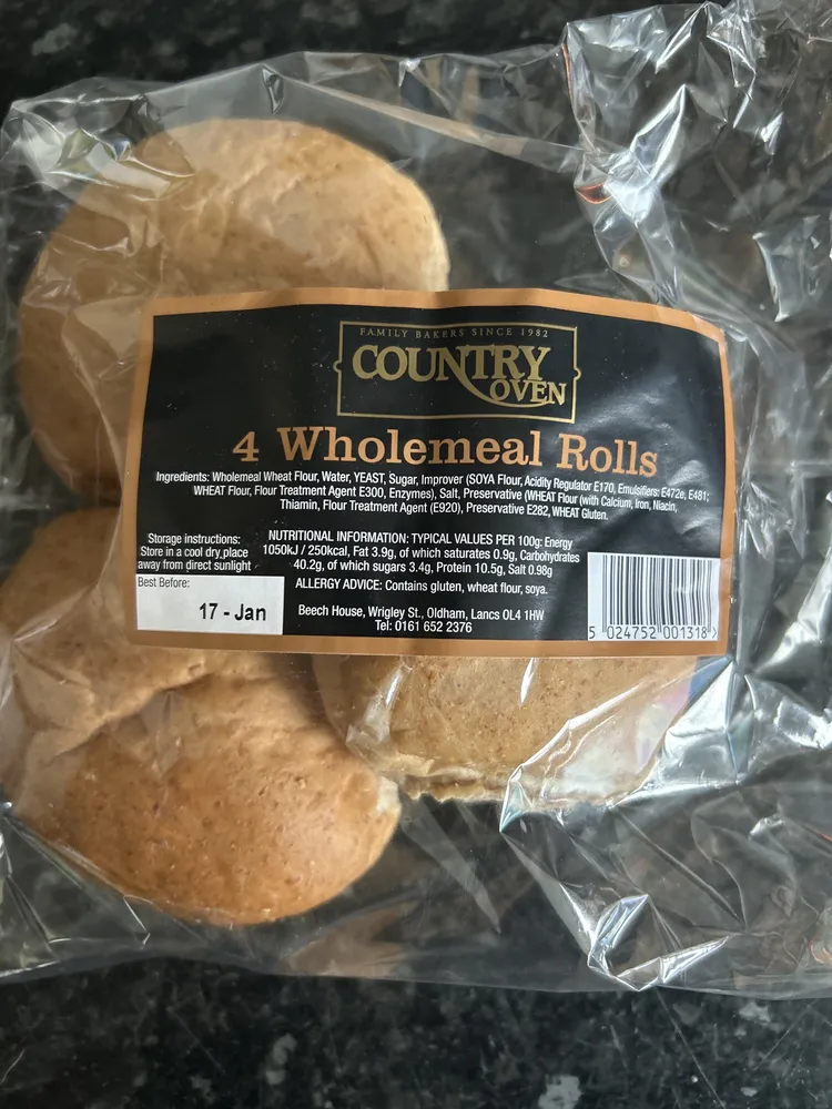 4 Wholemeal Rolls