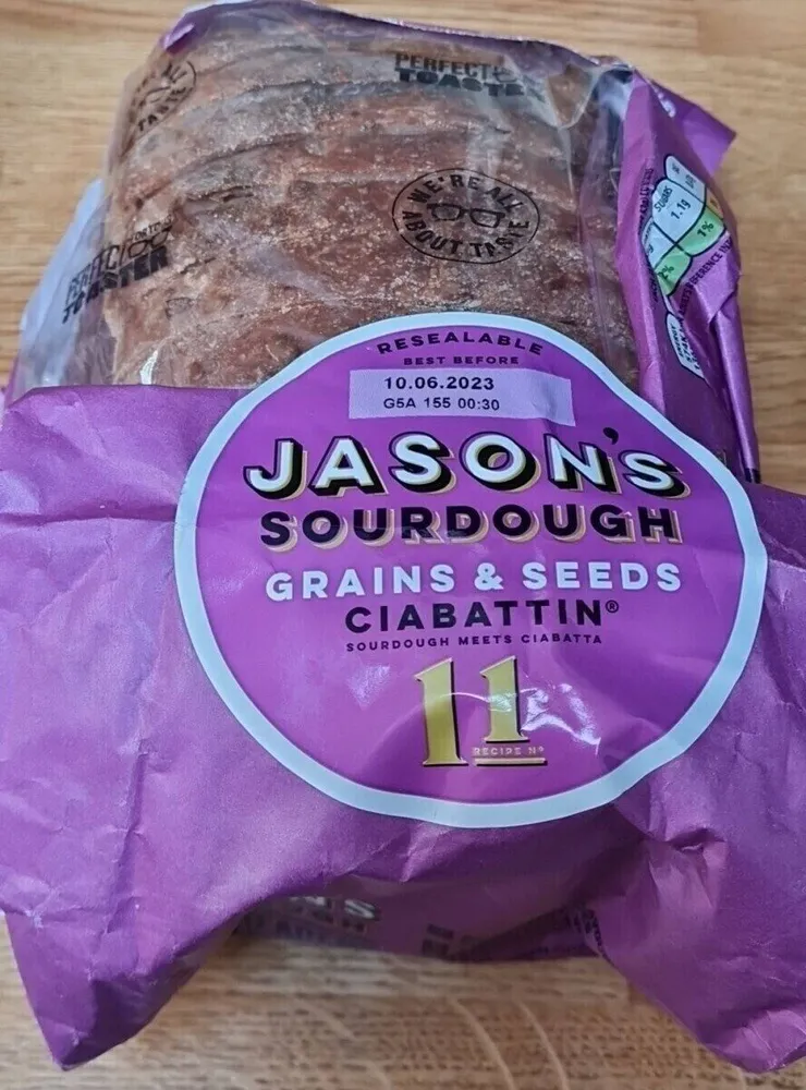 Sliced White Sourdough Bread with Grains & Seeds