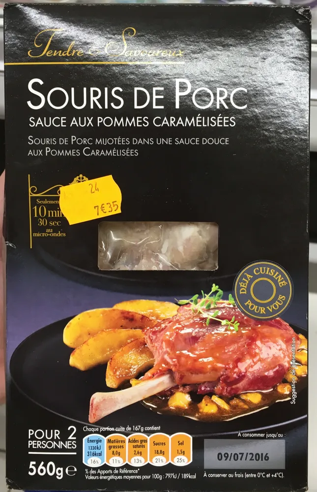 Souris de Porc Sauce aux pommes caramélisées