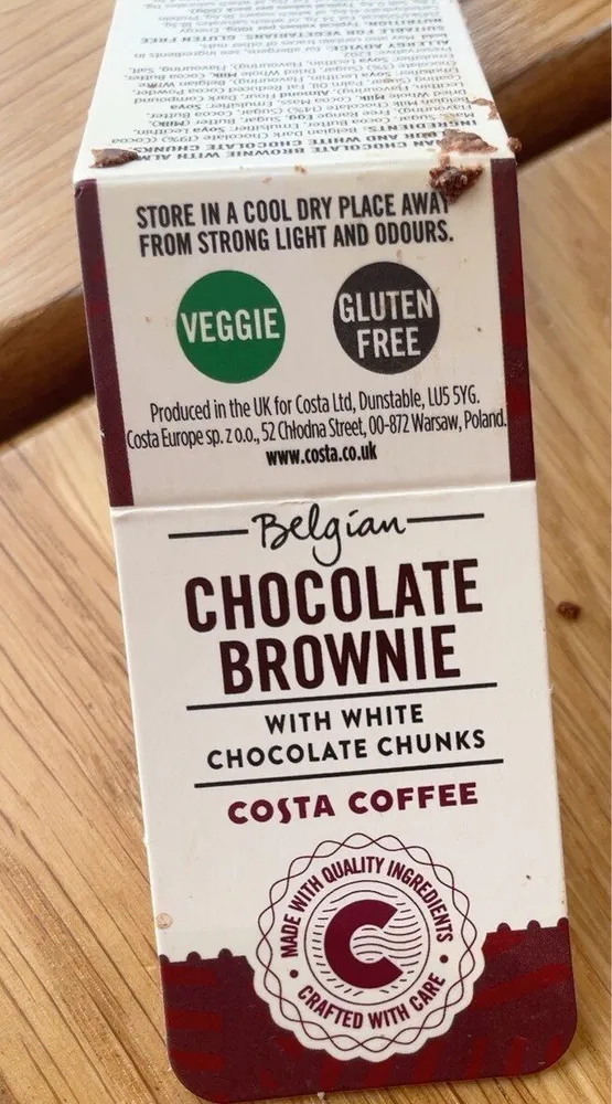 Belgian chcolate brownie with white chocolate chunks