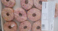 12 Strawberry Flavour Ring Doughnuts