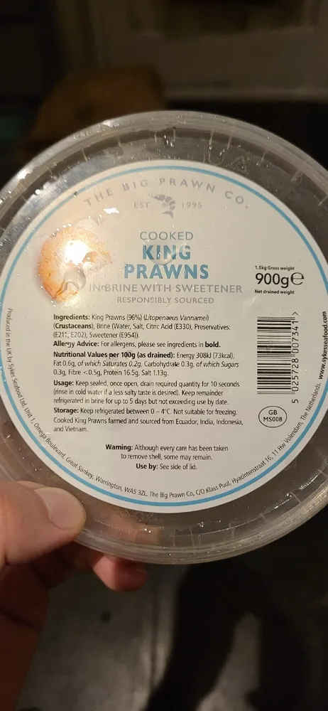 Cooked King Prawns
