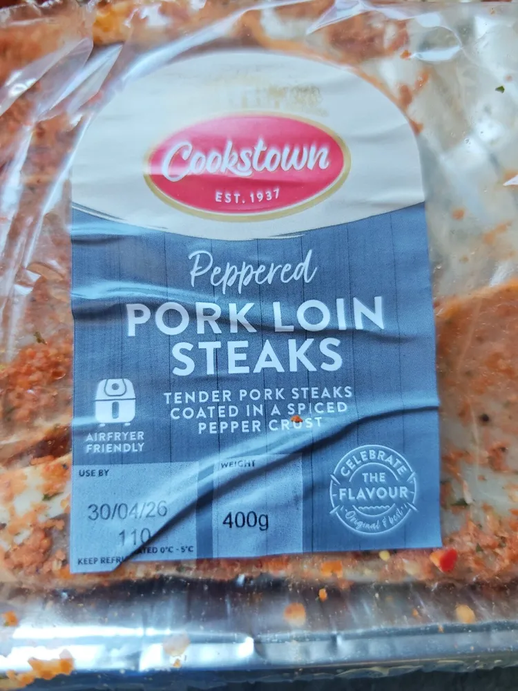 Peppered pork loin steaks