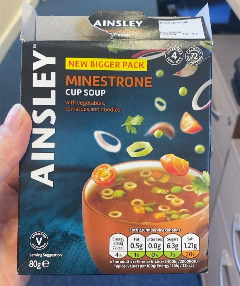 Minestrone cup soup