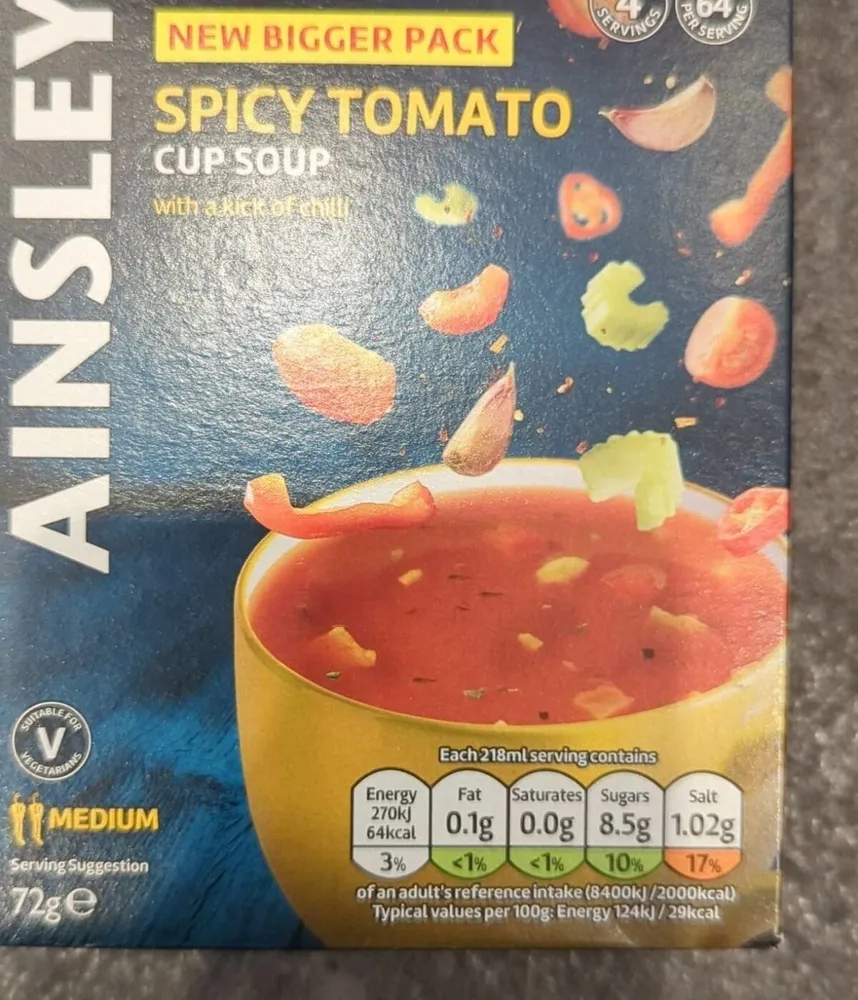 Spicy tomato cup soup