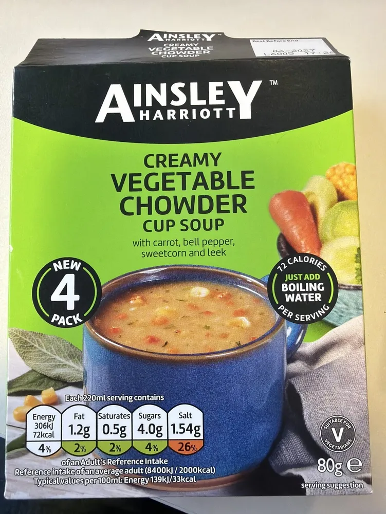 Creamy Vegetable Chowder Cup Soup