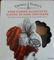 Stem Ginger Blisscuits dipped in dark chocolate