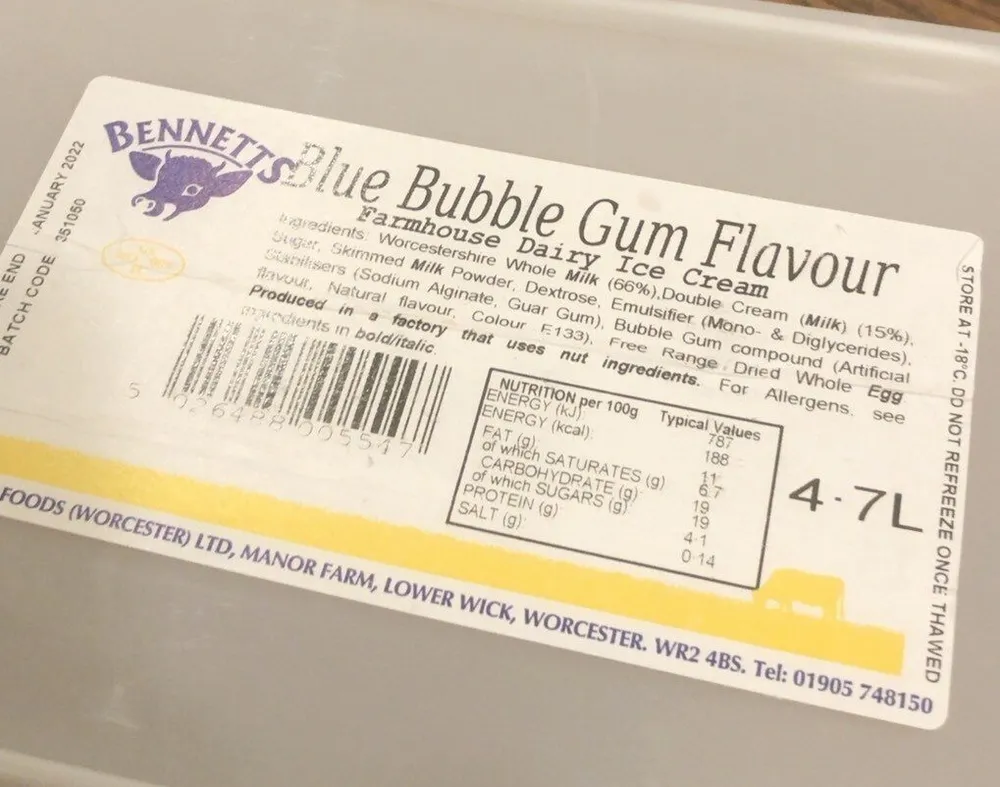 Blue Bubble Gum Icecream