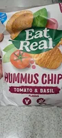 Hummus chips tomato and basil