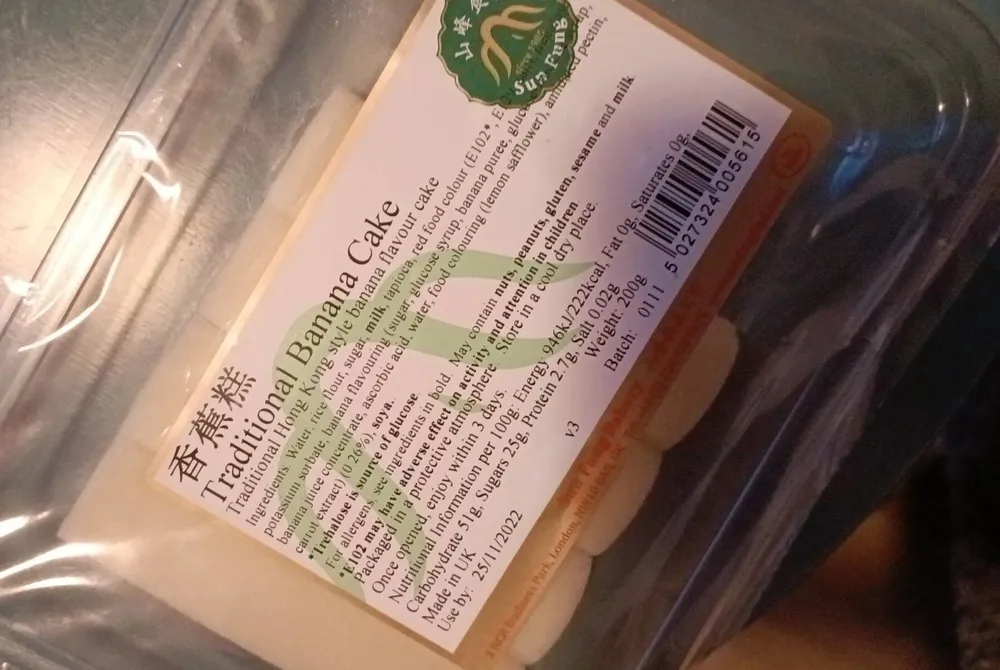 Traditional banana cake