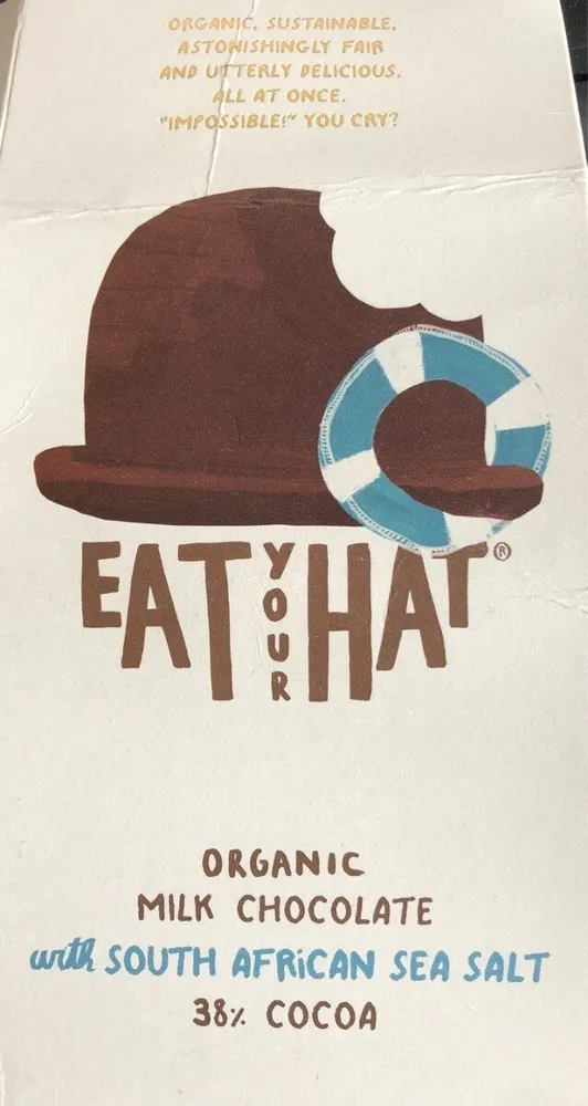 Eat Your Hat organic milk chocolate with South African sea salt