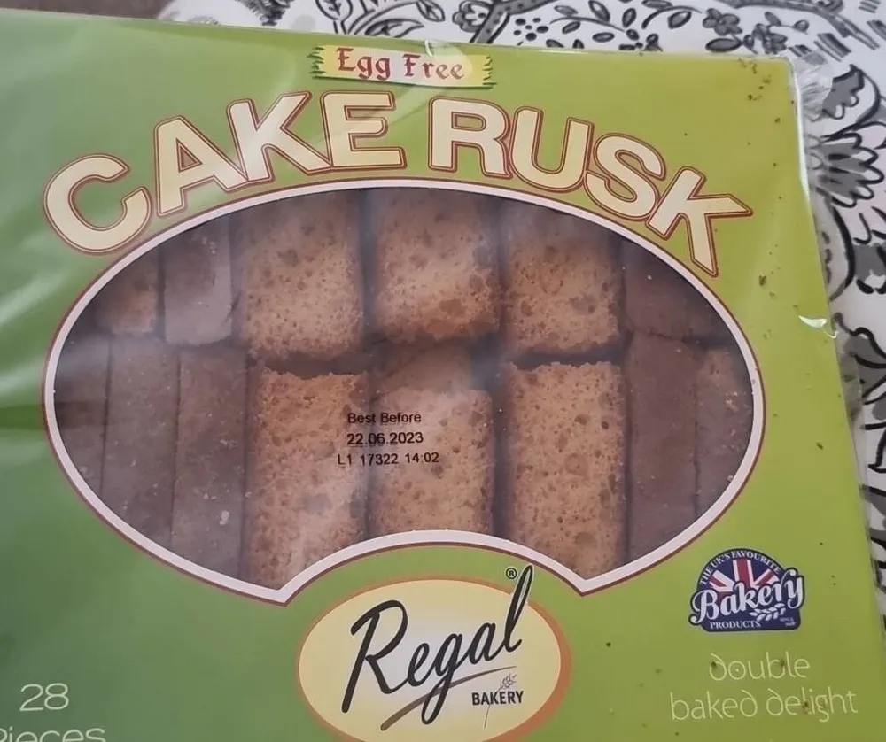 Egg free cake rusk