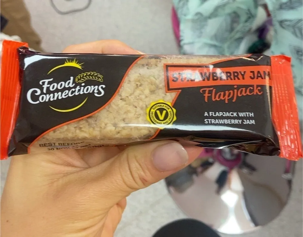 strawberry jam flapjack