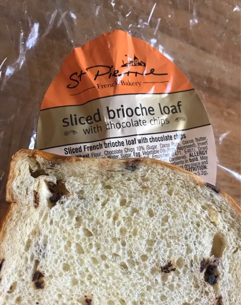 St Pierre Chocolate Chip Sliced Brioche Loaf 500G