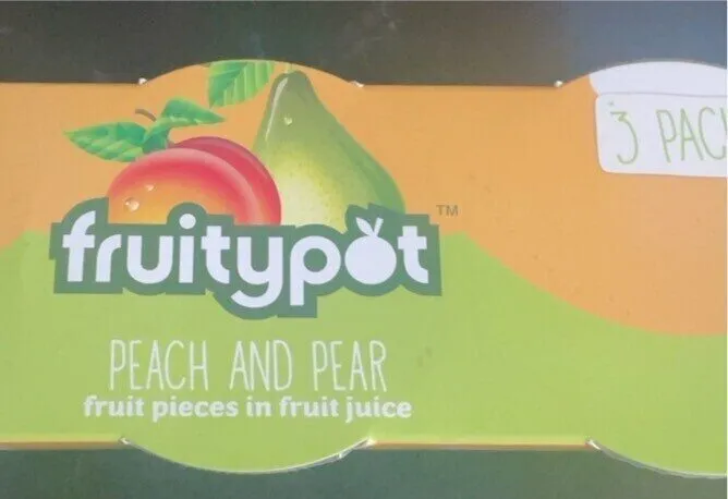 Peach and pear fruit pieces
