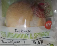 Egg, mushroom & spinach bap