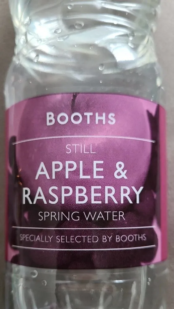 Still apple and raspberry spring water