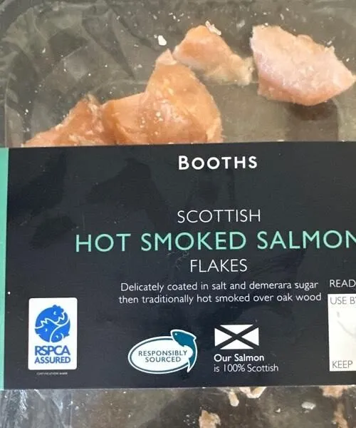 Hot smoked salmon Scottish flakes