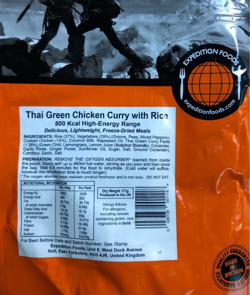 Thai Green Chicken curry with rice