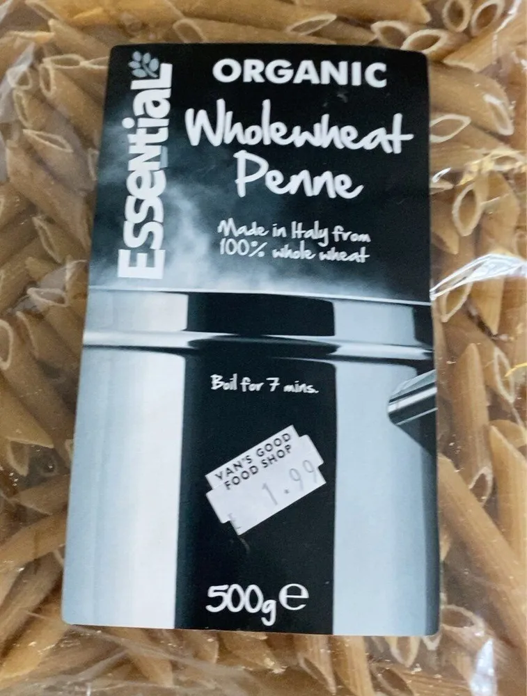 Organic wholewheat penne