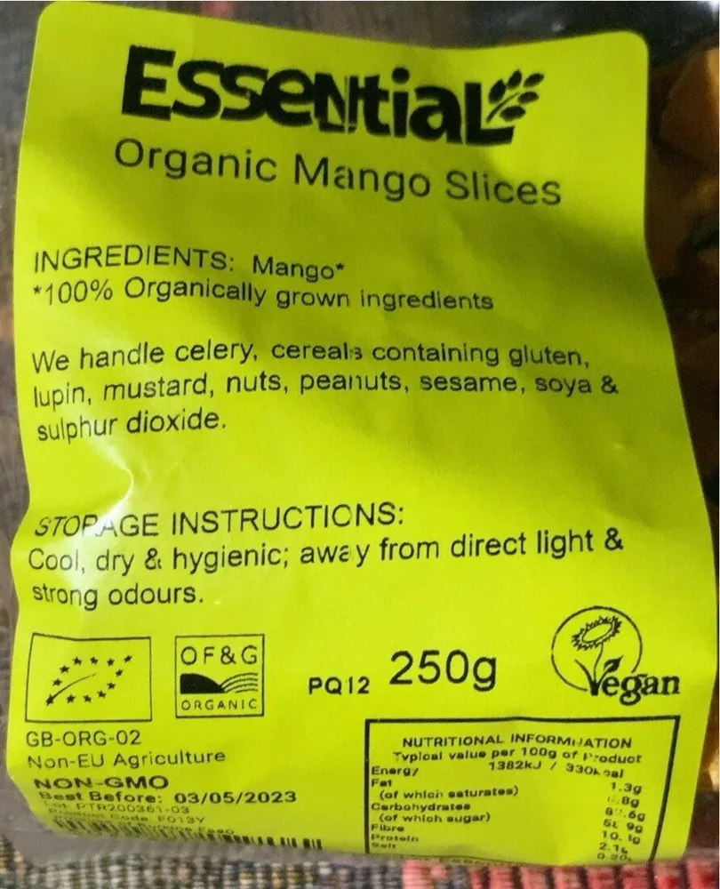 Essential Organic Mango Slices