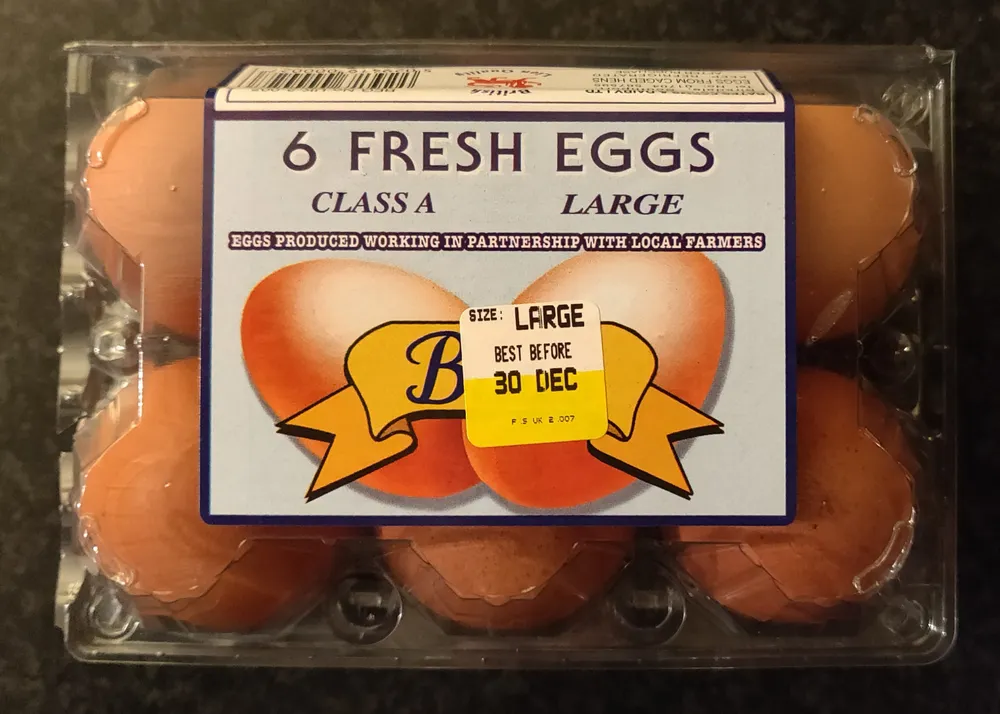 6 fresh eggs