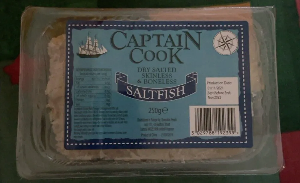 Captain Cook dry salted skinless & boneless saltfish