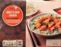 Sweet and sour chicken with egg fried rice