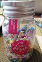 A mix of milk chocolate and multi-colored sugar sprinkles