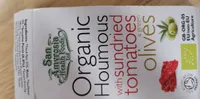 Organic houmous with sundried tomatoes and green olives