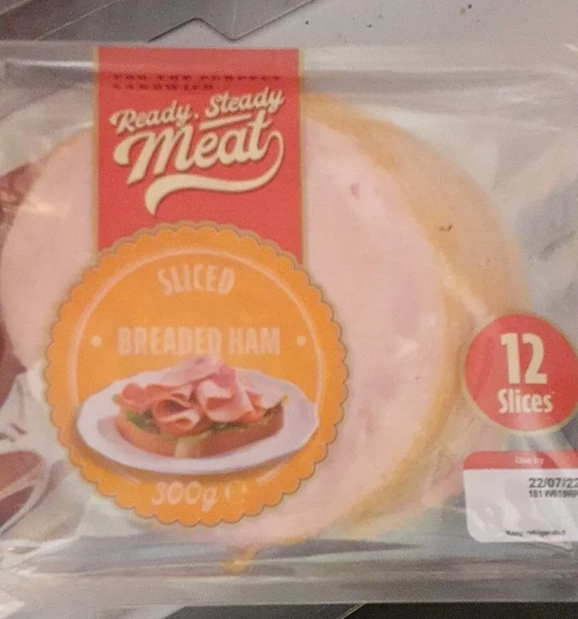 Sliced breaded ham