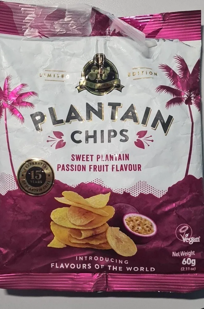 Plantain chips sweet Plantain passion fruit flavour