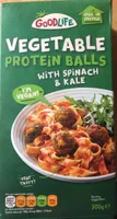 Vegetable protein balls with spinach and kale