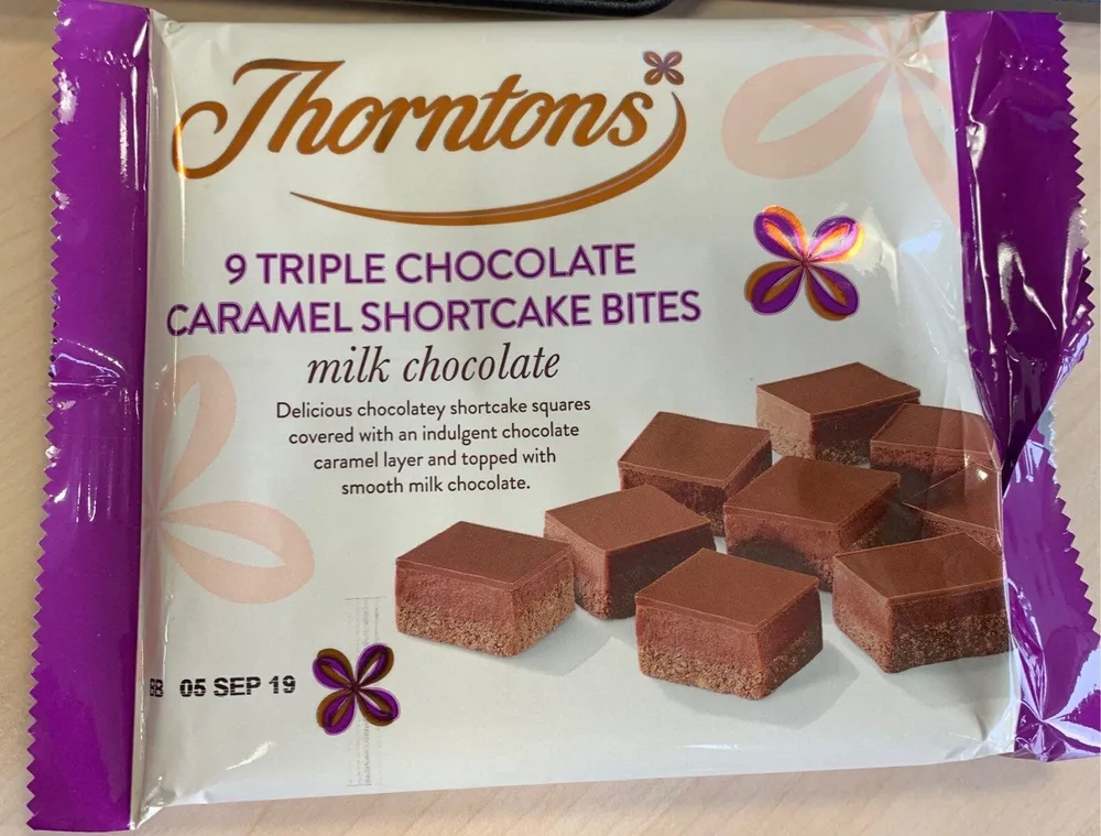 9 triple chocolate caramel shortcake bites