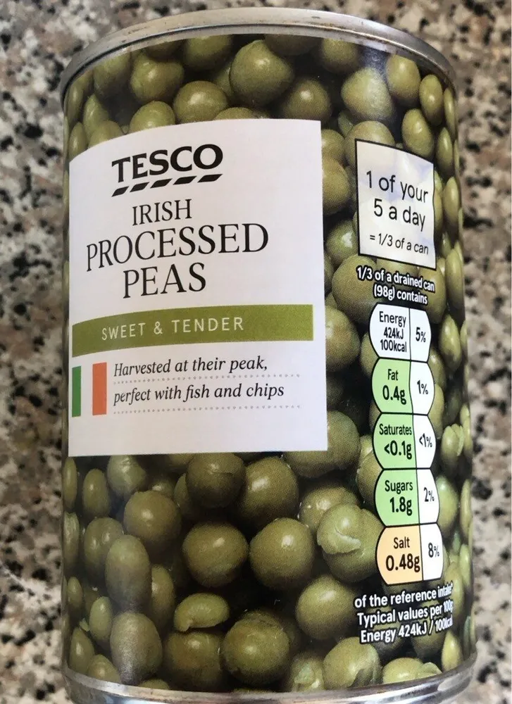 Irish processed peas
