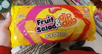 Fruit salad & dip dab ice duos