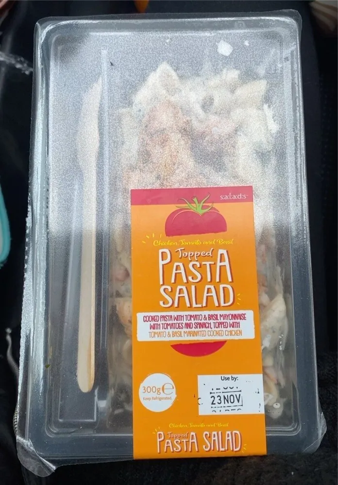 Topped pasta salad