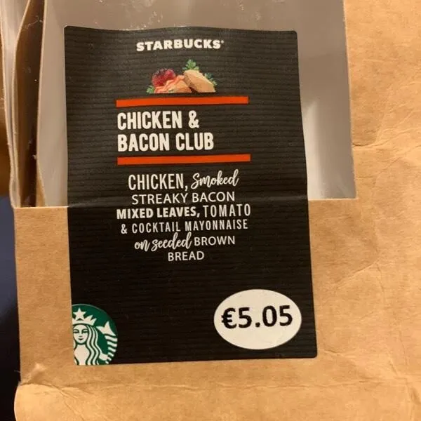 Starbucks chicken and bacon club