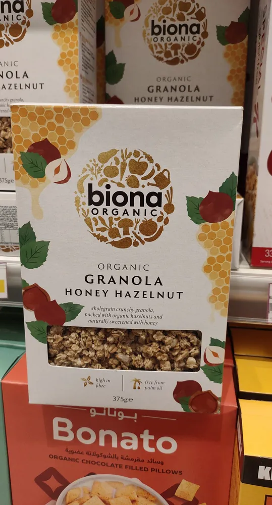 Biona, Noisette De Granola Organique Croquante Au Miel Et Sans Sucre 375G