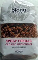 Organic wholegrain spelt fusilli