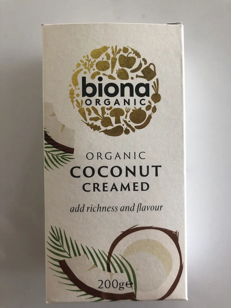 Organic coconut creamed