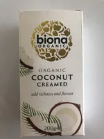 Organic coconut creamed