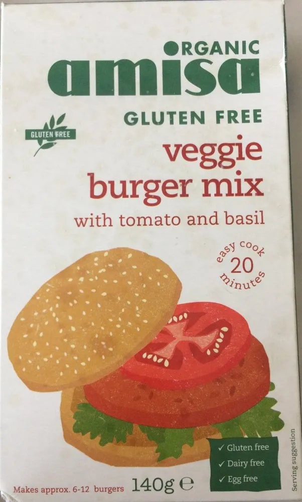 Veggie burger mix with tomato and basil