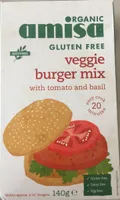 Veggie burger mix with tomato and basil
