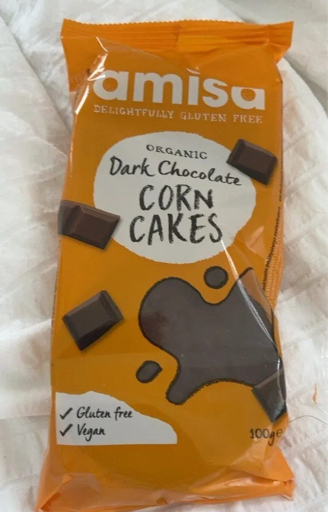 Dark chocolate corn cakes