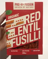 Organic red lentil fusilli