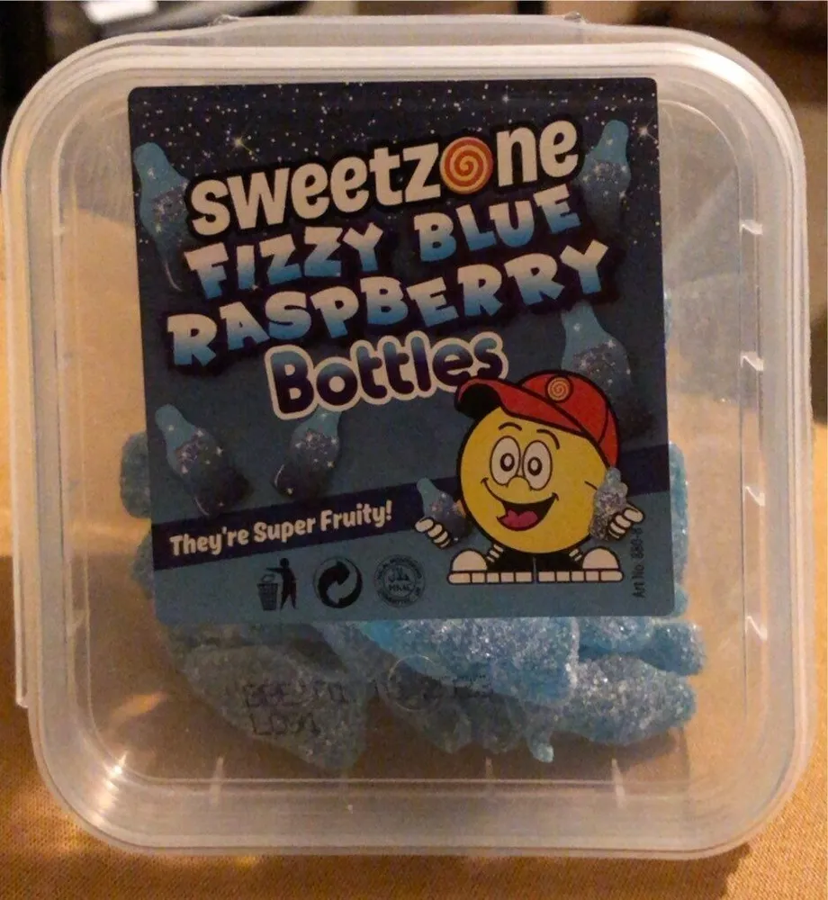 Fizzy blue raspberry bottles