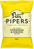 Pipers Lye cross cheddar & onion crisps