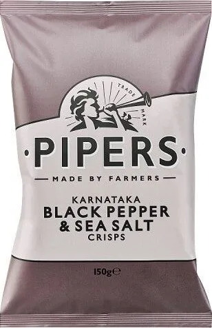 Pipers Karnataka Black Pepper & Sea Salt Crisps